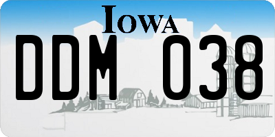 IA license plate DDM038