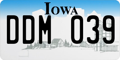 IA license plate DDM039