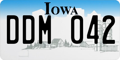 IA license plate DDM042