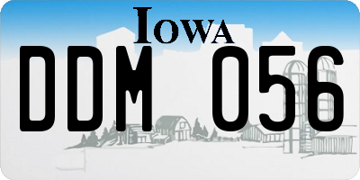 IA license plate DDM056