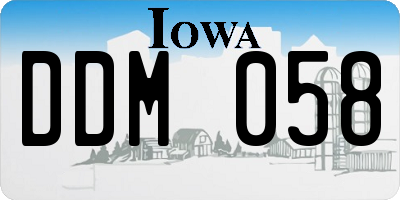 IA license plate DDM058