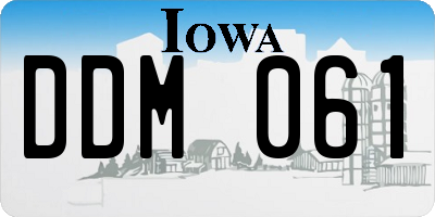 IA license plate DDM061
