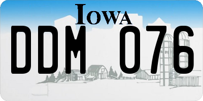 IA license plate DDM076