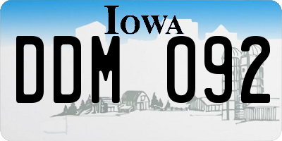 IA license plate DDM092