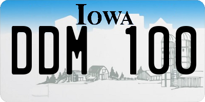 IA license plate DDM100
