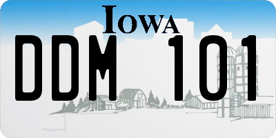 IA license plate DDM101