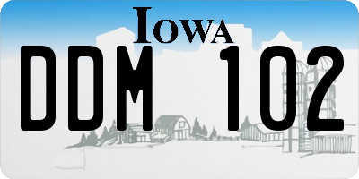 IA license plate DDM102