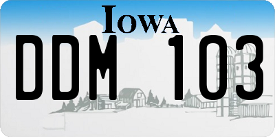 IA license plate DDM103