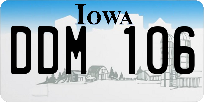 IA license plate DDM106