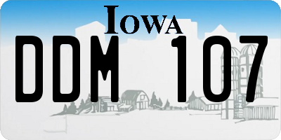 IA license plate DDM107