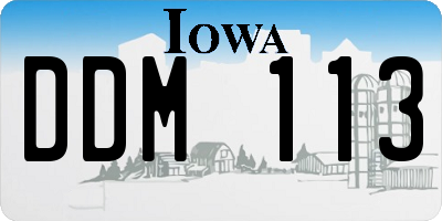 IA license plate DDM113