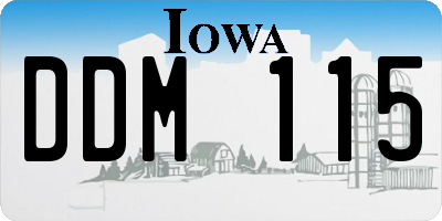 IA license plate DDM115