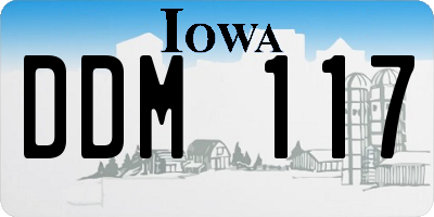 IA license plate DDM117