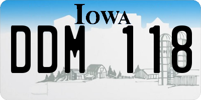 IA license plate DDM118