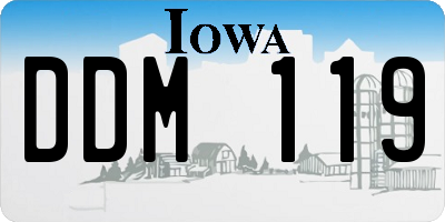 IA license plate DDM119