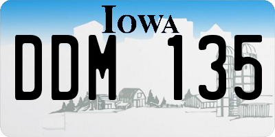 IA license plate DDM135