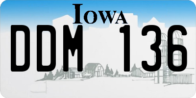 IA license plate DDM136