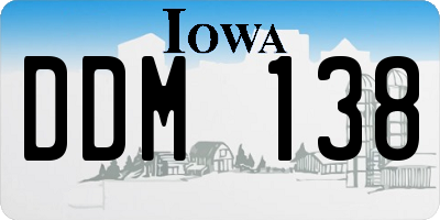 IA license plate DDM138