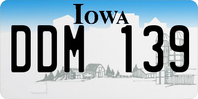 IA license plate DDM139