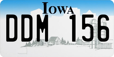 IA license plate DDM156
