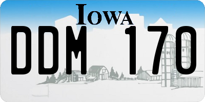 IA license plate DDM170