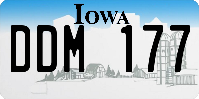 IA license plate DDM177