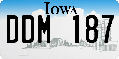 IA license plate DDM187