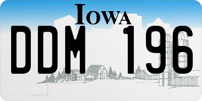 IA license plate DDM196