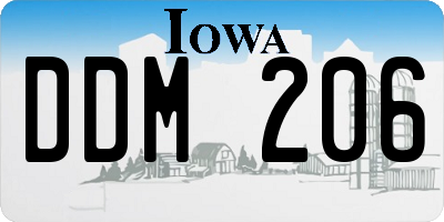 IA license plate DDM206