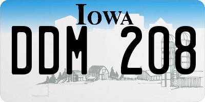 IA license plate DDM208