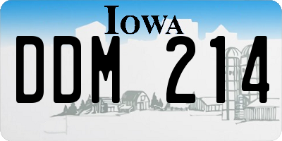 IA license plate DDM214
