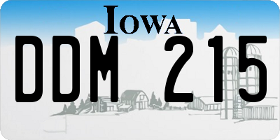 IA license plate DDM215