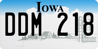 IA license plate DDM218