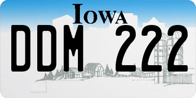 IA license plate DDM222