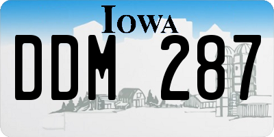 IA license plate DDM287