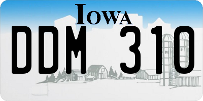 IA license plate DDM310