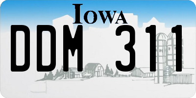 IA license plate DDM311