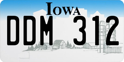 IA license plate DDM312