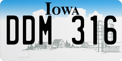 IA license plate DDM316