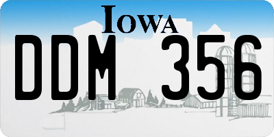 IA license plate DDM356