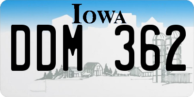 IA license plate DDM362