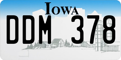 IA license plate DDM378