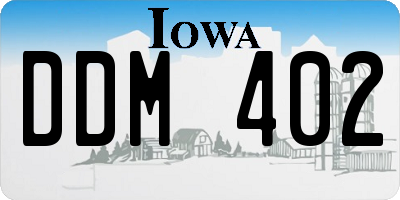 IA license plate DDM402