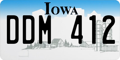 IA license plate DDM412