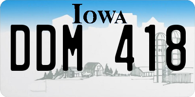 IA license plate DDM418
