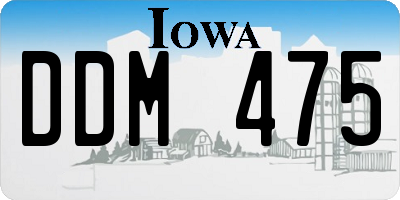 IA license plate DDM475
