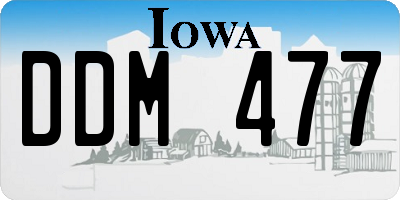 IA license plate DDM477