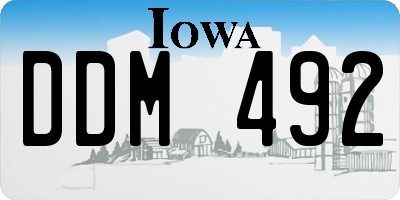IA license plate DDM492