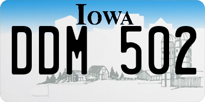 IA license plate DDM502