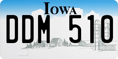 IA license plate DDM510